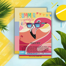 ピンクフラミンゴサマーパーティー サンキューカード
