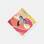 ピンクフラミンゴサマーパーティー スタンダードカクテルナプキン (角)