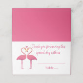ピンクフラミンゴサンキュートロピカルウェディングパーティー プレイスカード (外部開封)
