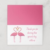 ピンクフラミンゴサンキュートロピカルウェディングパーティー プレイスカード (外部開封)
