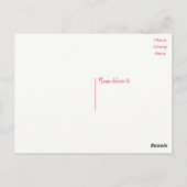 ピンクフラミンゴサンキュートロピッ結婚カルブライダル ポストカード (裏面)