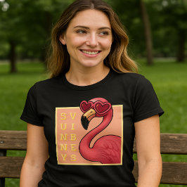 ピンクフラミンゴサンシャインビジュー Tシャツ