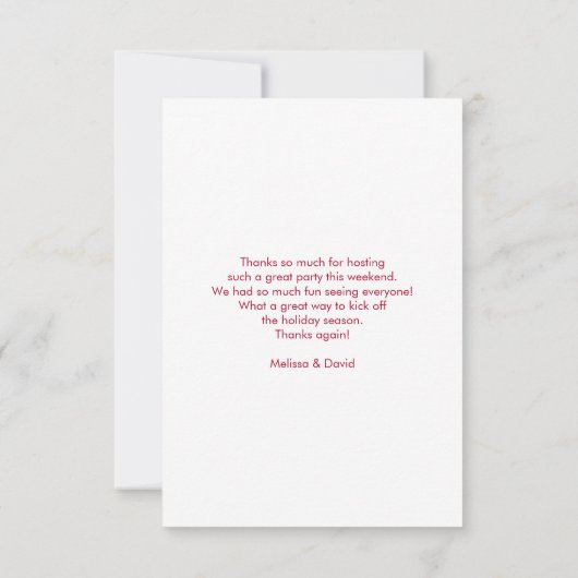 ピンクフラミンゴサンタハットキャンディーキャンディーキャンアンドホリー サンキューカード (裏面)