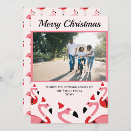 ピンクフラミンゴサンタフォトクリスマス