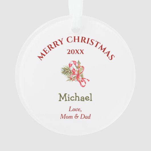 ピンクフラミンゴサンタリースキッズオーナメント オーナメント (裏面)