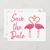 ピンクフラミンゴザデイト婚約結婚ズ 案内ポストカード (正面/裏面)