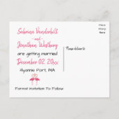 ピンクフラミンゴザデイト婚約結婚ズ 案内ポストカード (裏面)