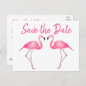 ピンクフラミンゴザデイト婚約結婚ズ 案内ポストカード (正面/裏面)