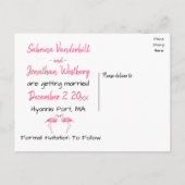 ピンクフラミンゴザデイト婚約結婚ズ 案内ポストカード (裏面)