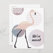 ピンクフラミンゴシック芸術的サークル新しいアドレス 案内ポストカード (正面/裏面)