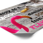 ピンクフラミンゴシーガルドーナツホテルビーチバケーションユーモア ポスター (角)