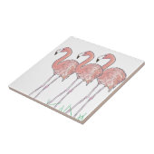 ピンクフラミンゴスウォータースケッチ タイル (側面)