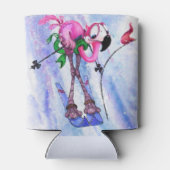 ピンクフラミンゴスキーヤーおもしろいクーラーボックス 缶クーラー (裏面)