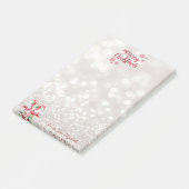 ピンクフラミンゴスサンタハットプレゼント ポストイット (アングル)