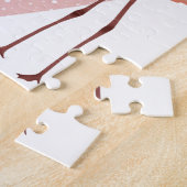 ピンクフラミンゴスタイリッシュハート愛 ジグソーパズル (側面)