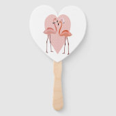 ピンクフラミンゴスタイリッシュハート愛 ハンドファン (裏面)