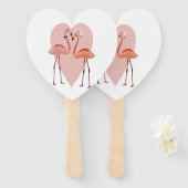 ピンクフラミンゴスタイリッシュハート愛 ハンドファン (正面&裏面)