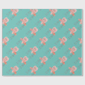 ピンクフラミンゴスタイリッシュハート愛 ラッピングペーパー (フラット)