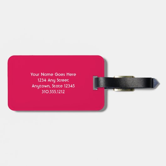 ピンクフラミンゴスタイリッシュフォト名前をカスタムするスクリプト ラゲッジタグ (裏面横)