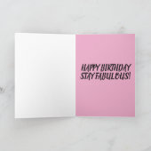 ピンクフラミンゴステイ素晴らしい誕生日カード サンキューカード (内部)