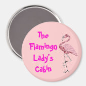 ピンクフラミンゴステートルームドアマーカー マグネット (正面/裏面)