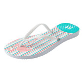 ピンクフラミンゴストライプモノグラム ビーチサンダル (アングル)