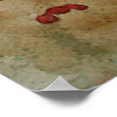 ピンクフラミンゴスノークルスキューバビーチお洒落ポスター ポスター (角)