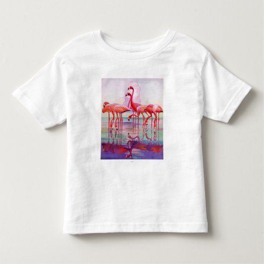 ピンクフラミンゴスバイフランシスリージャケス トドラーTシャツ (正面)