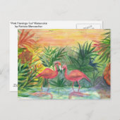 ピンクフラミンゴスフロリダアート ポストカード (正面/裏面)