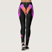 ピンクフラミンゴスブラックレギンス – カラーの選択 レギンス (裏面)