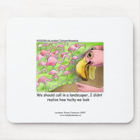 ピンクフラミンゴスマおもしろいスパッド マウスパッド (正面)