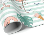 ピンクフラミンゴスラッピング紙 ラッピングペーパー (ロールコーナー)