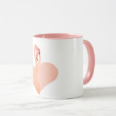 ピンクフラミンゴスラブサークルオーナメントフラミンゴ マグカップ (正面右)