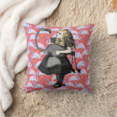 ピンクフラミンゴスヴィンテージアリス装飾用クッション クッション (ブランケット)