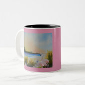 ピンクフラミンゴス熱帯島 ツートーンマグカップ (正面左)
