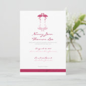 ピンクフラミンゴス結婚式招待状 招待状 (スタンド正面)