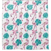 ピンクフラミンゴス シャワーカーテン (正面)