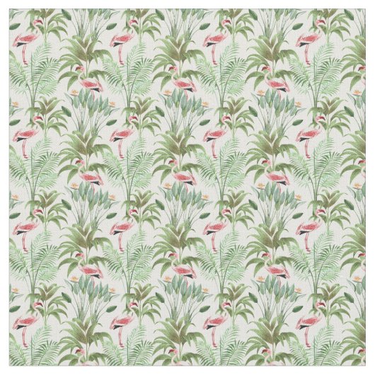 ピンクフラミンゴス ファブリック (クローズアップ)
