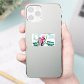 ピンクフラミンゴセット シール (スマートフォン)