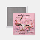 ピンクフラミンゴタイポグラフィ カスタマイズ | マグネット (正面/裏面)