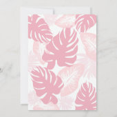 ピンクフラミンゴティアラトロピカルリーフガールベビーシャワー 招待状 (裏面)