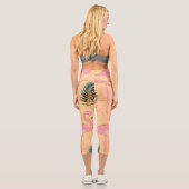 ピンクフラミンゴデザイン カプリレギンス (裏面)