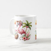 ピンクフラミンゴデザイン コーヒーマグカップ (正面左)