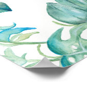 ピンクフラミンゴトロピカルウェルカムパーティー標識 ポスター (角)