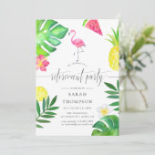 ピンクフラミンゴトロピカルエキゾチック定年パーティー 招待状 (スタンド正面)