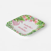 ピンクフラミンゴトロピカルガールズバースデーパーティー ペーパープレート (傾斜あり)