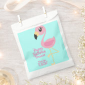 ピンクフラミンゴトロピカルガール1st誕生日パーティー フェイバーバッグ (クリップ留めされた状態)