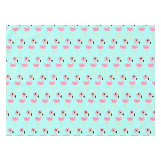 ピンクフラミンゴトロピカルキュートファースト誕生日 テーブルクロス (正面(横))