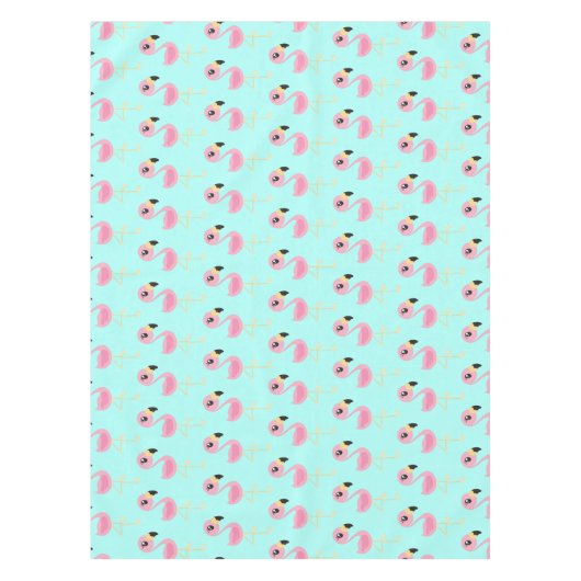 ピンクフラミンゴトロピカルキュートファースト誕生日 テーブルクロス (正面)