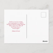 ピンクフラミンゴトロピカルクリスマス ポストカード (裏面)